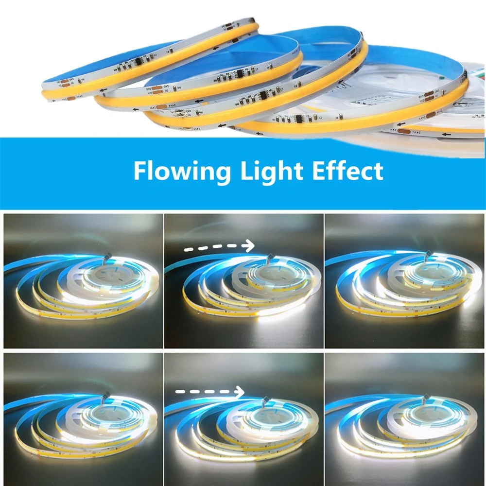 COB Running Water Flowing LED Strip Light Ws2811 Horse Race Sequential LED Ribbon with RF Touch Panel Controller DC24V Power