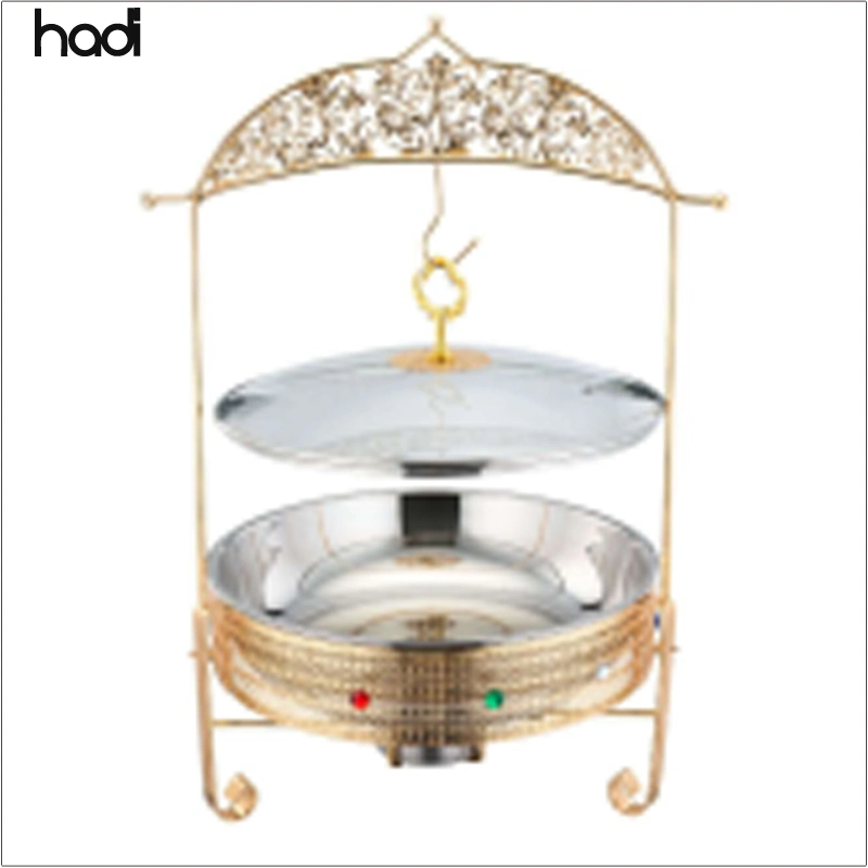 Restaurant Sets Other Hotel Luxury Gold Food Buffet Display Buffet Food Warmer Kitchenware Chafing Dishes Arabic Stainless Steel Hanging Chafing Dish