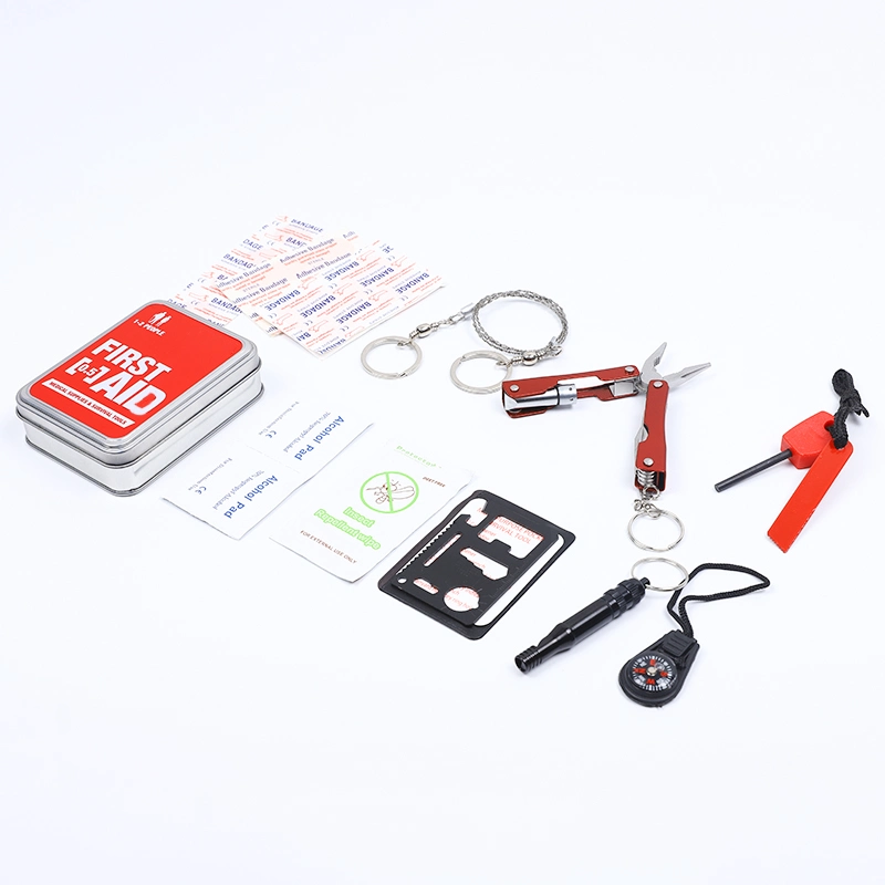 Medical Equipment Portable Hiking Camping First-Aid Emergency First Aid Kit with Survival Tools