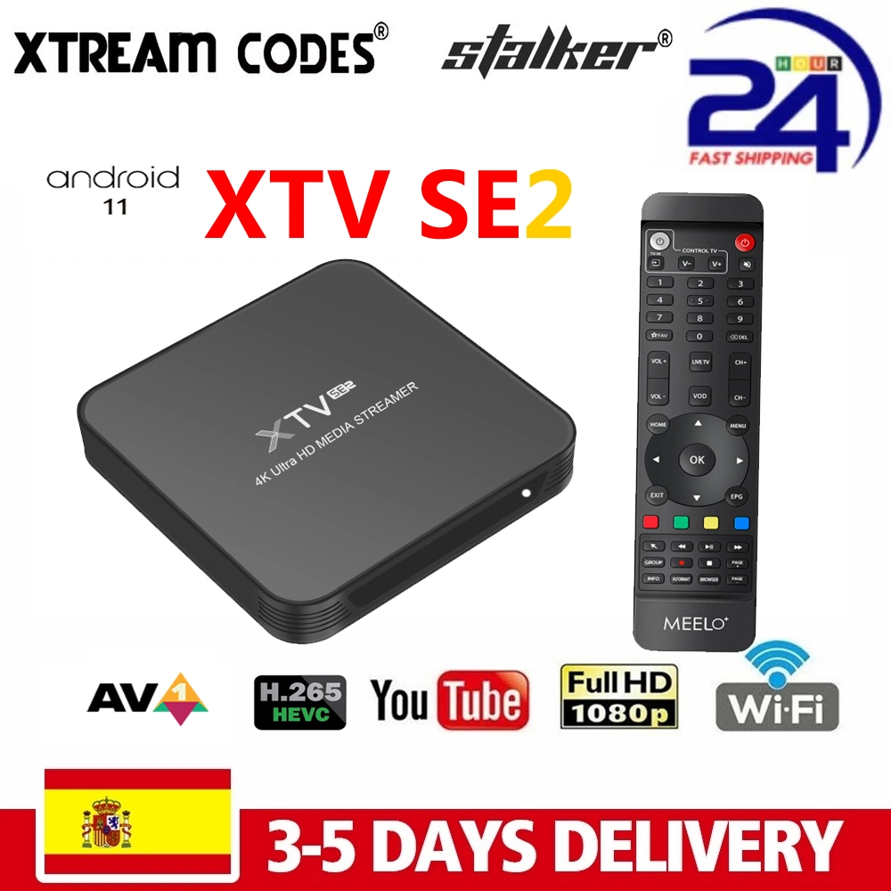 Meelo XTV SE2 Media IPTV Suscripción 1year m3u Android 11 TV Box 2,4G/5g WiFi Smartes Stalker Player Amlogic S905W2 2GB 16GB frente a XTV PRO