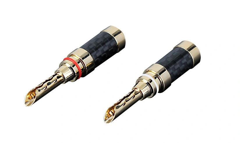 Gold Carbon Fiber HiFi Speaker Cable Banana Terminal