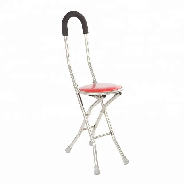 Hole Sale New Online Folding Non-Slip Cane Stool for Senior Citizens