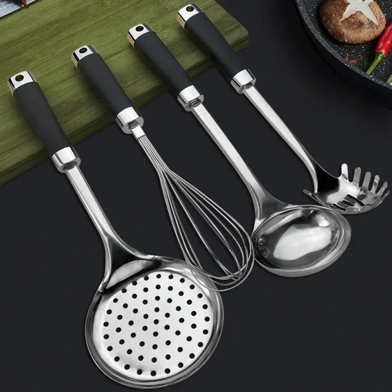 Stainless Steel Kitchen Utensils Set Cookware Tools Soup Ladle Household Cooking Gadget Whisk Turner Pasta Spoon Kitchenware Set