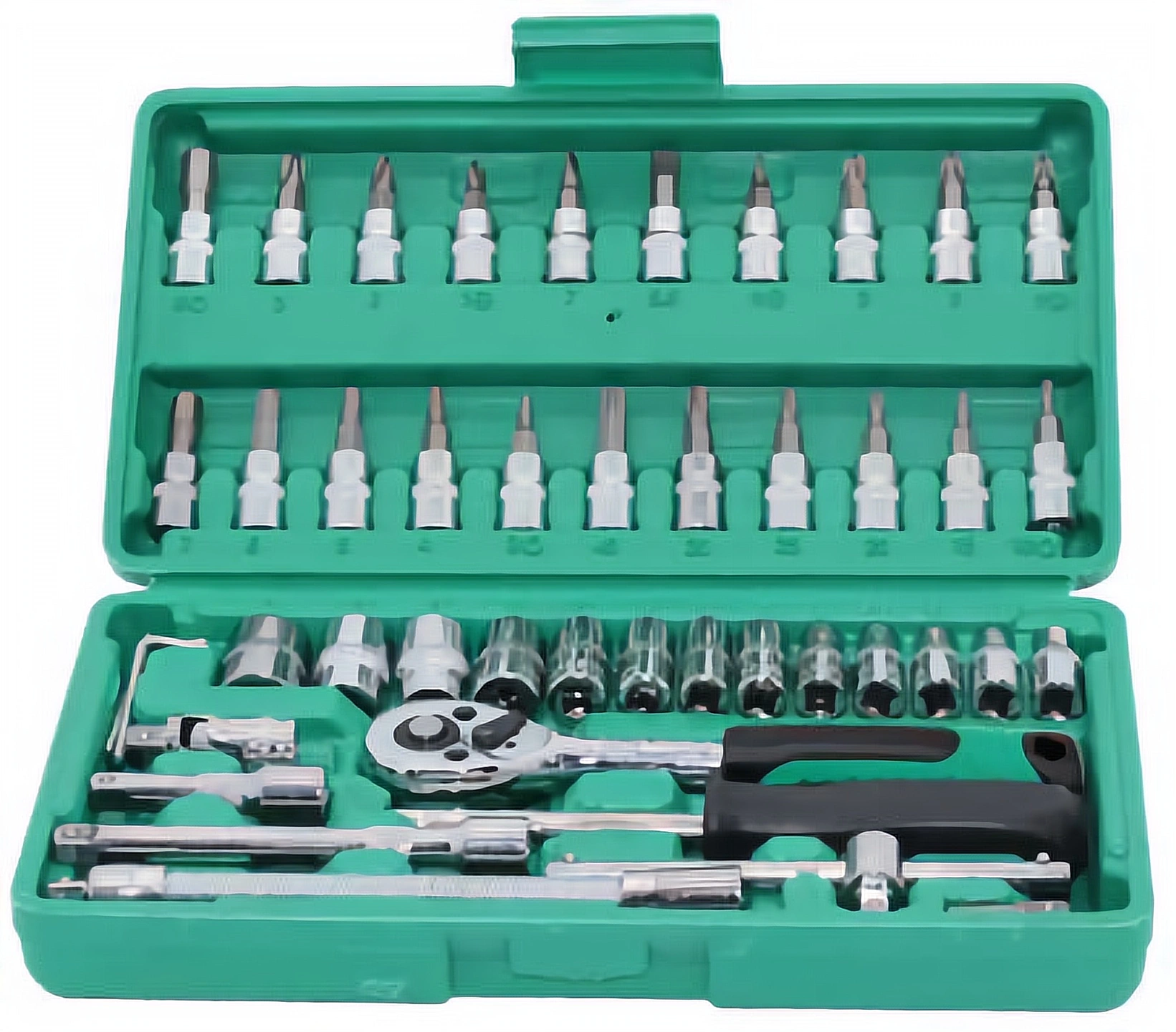 Y03100 46PCS 1/4dr. Professional Tool Kit Portable Auto Repair Hand Tools Socket Set