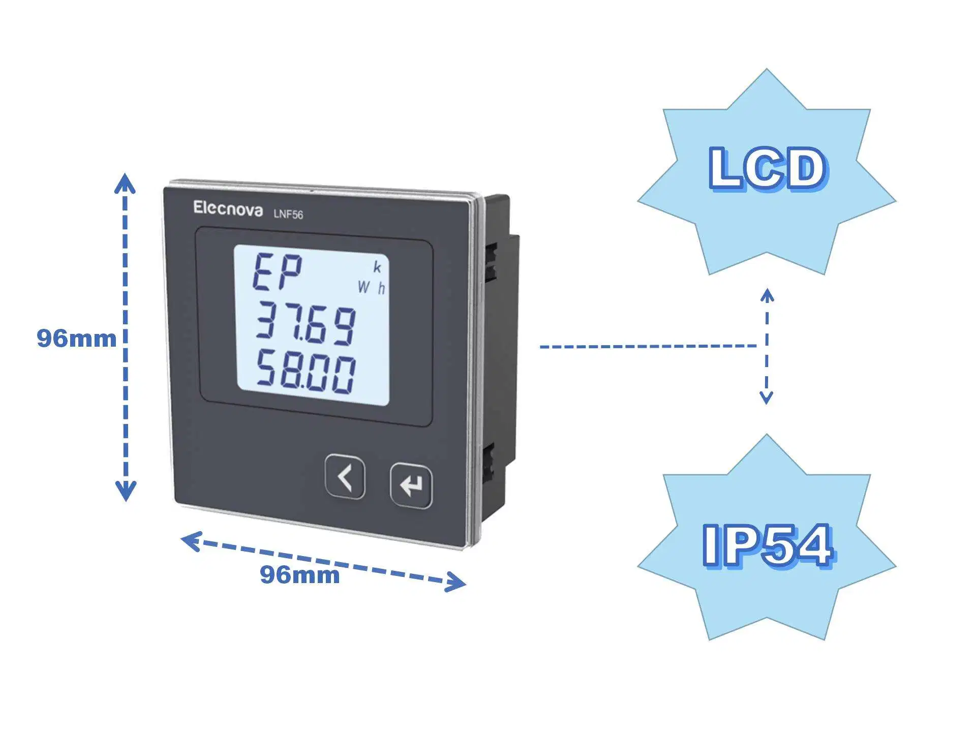 Affichage numérique LCD AC courant de phase unique Smart Energy Meter ampèremètre de conception ultra léger