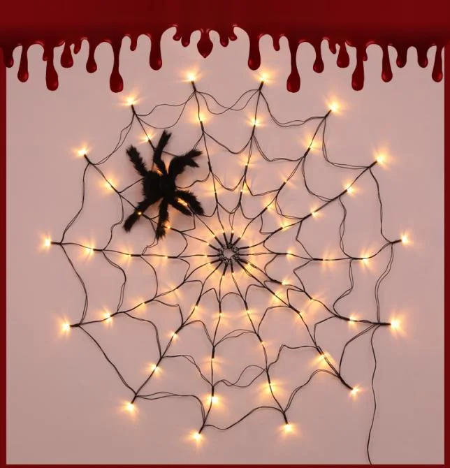 Halloween Spider Web LED Light String Home Garden Decoration Halloween Decorative Lighting