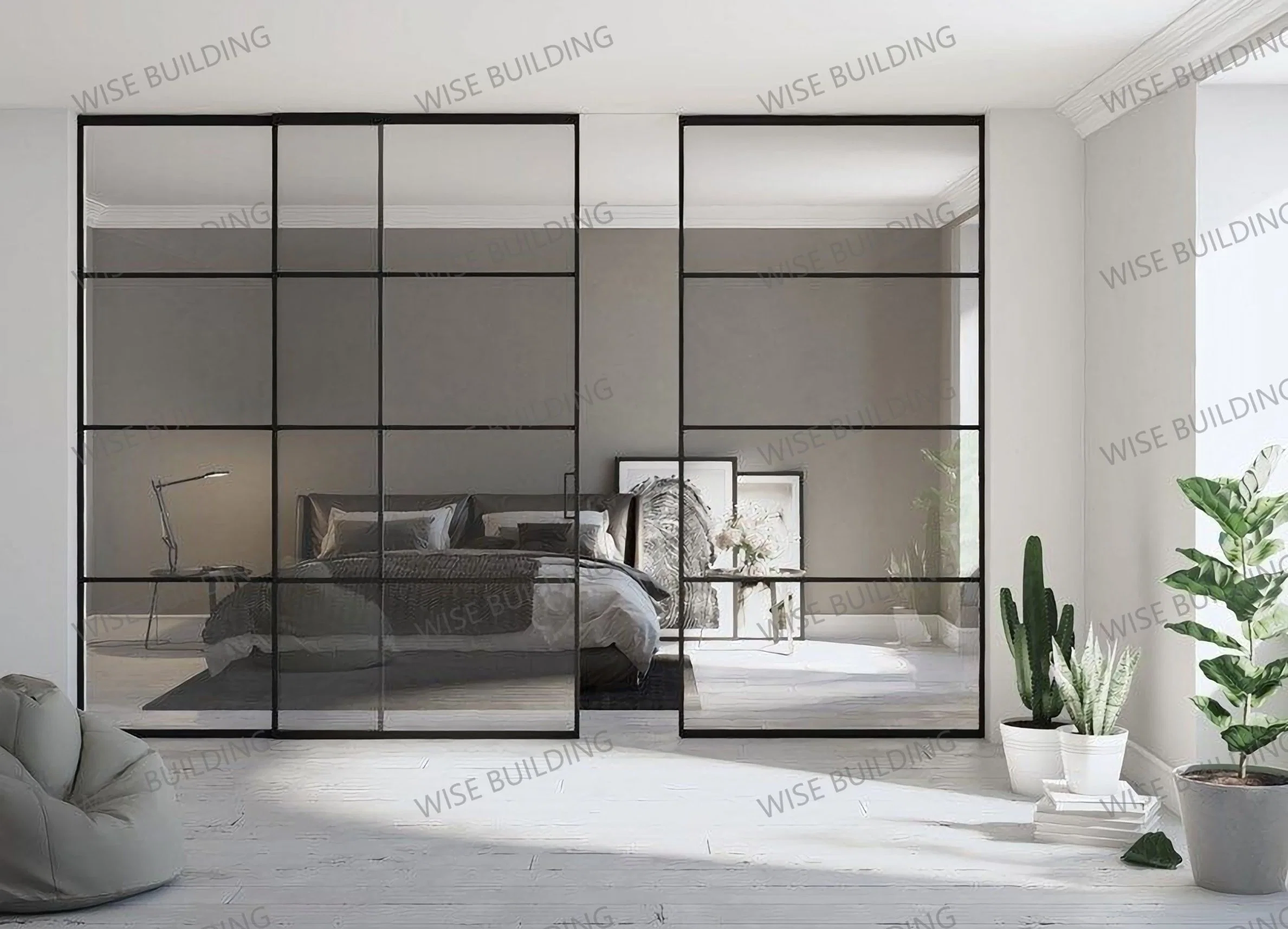 Customized Modern 3-Track Anti Noise Glass Cabinet Multi Door Linkage Lift Sliding Door