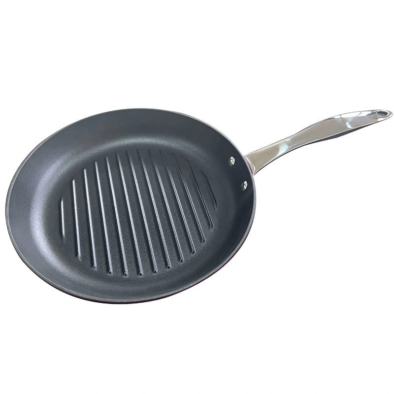 Venta caliente ligero Hierro fundido Griddl nonstick Cooking Enamel Skillet Chef Steak Cookware Grill Frypan 24/28cm