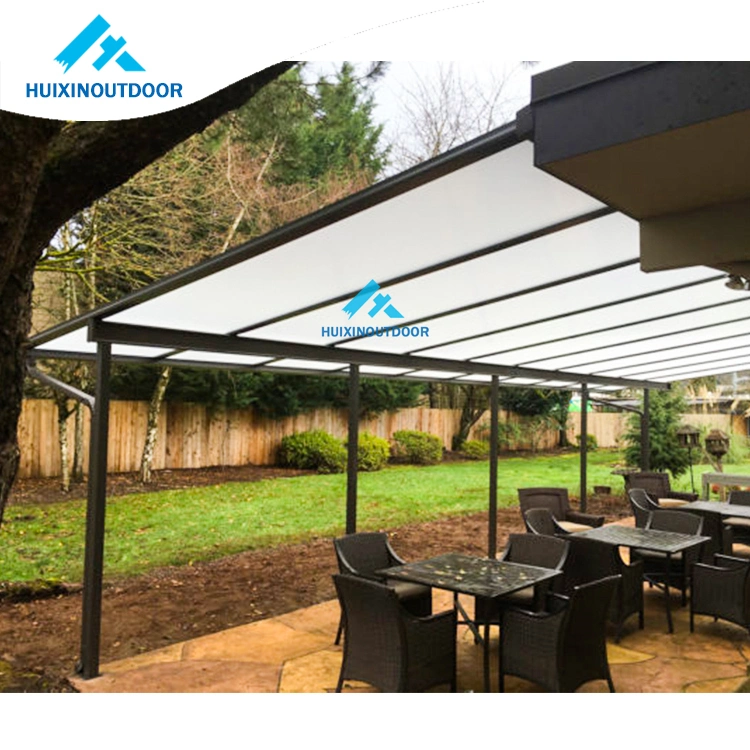 Techo de policarbonato plástico impermeable Parasol Terraza Cubierta del Patio Gable permanente para RV