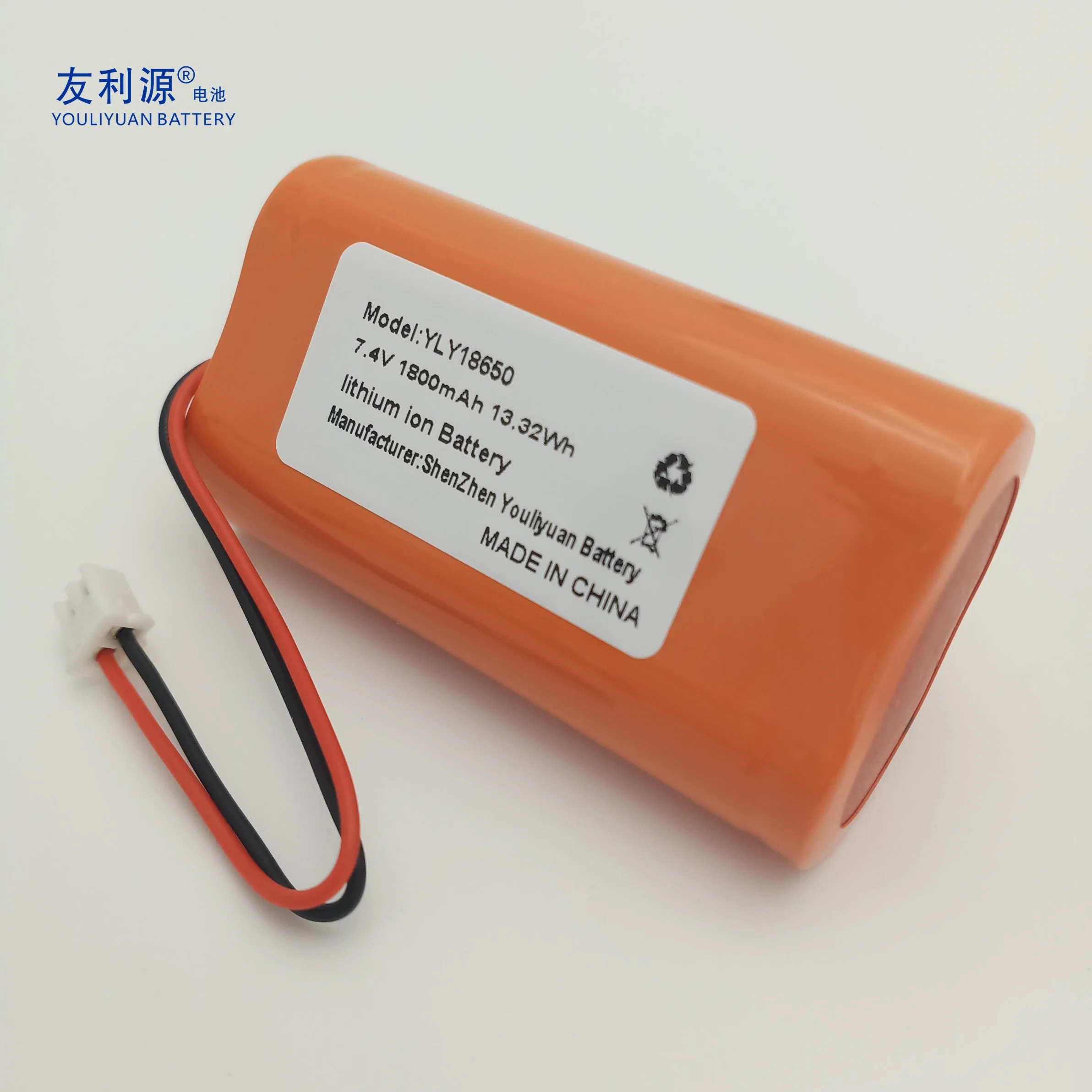 18650 Cell 2s1p 7.4V 1800mAh Rechargeable Lithium Battery for LED Light Head Lamp Walkie-Talkie