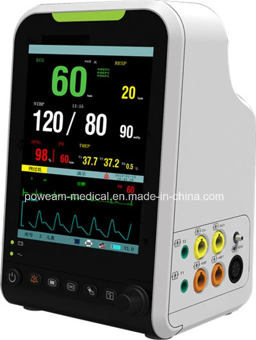 Hospital NIBP SpO2 Life Support Patient Monitor Vital Sign Monitor (POWEAM 1000)