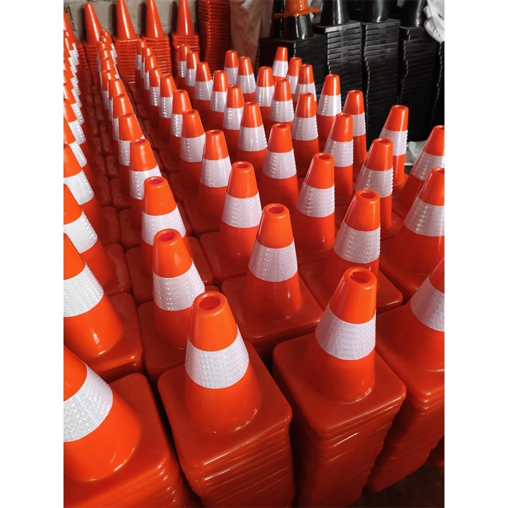 Universal Vehicle Road Safety Flexible Orange/Yellow/Red Reflective Soft PVC Plastic Reflective Traffic Road Cone/Cono/Barrier