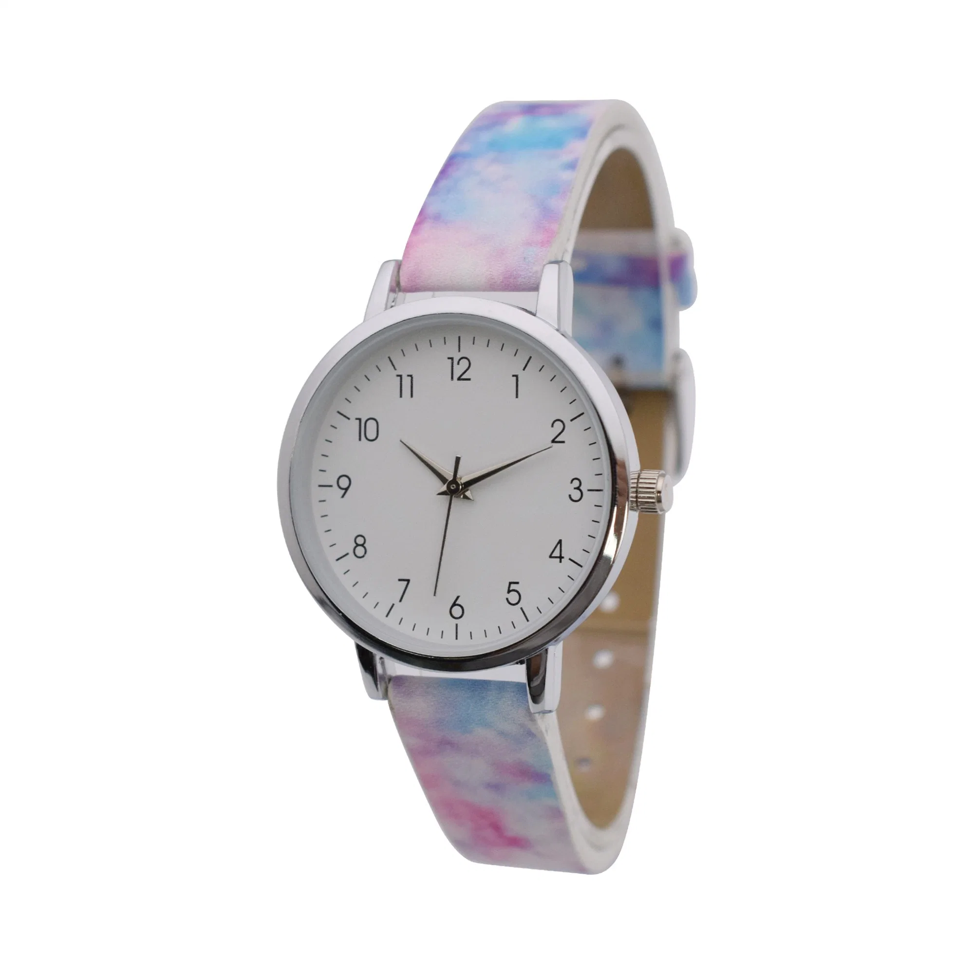 3D Printing Colorful Strap Customized Casual Watch Leather Watch Alloy Lady Watch