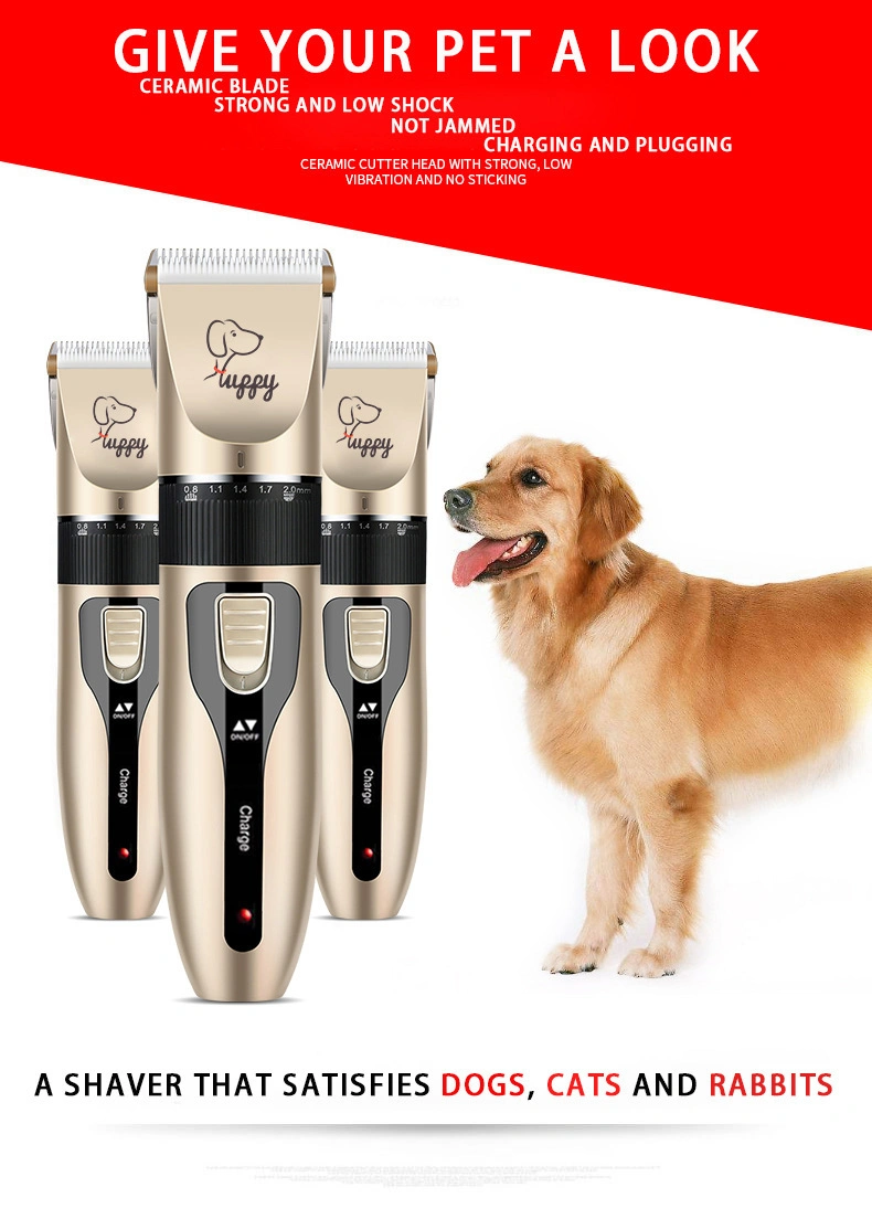 Electrical Pet Hair Trimmer Rechargeable Low-Noise Pet Dog Cat Hair Clippers Kit Cat Cutter Machine Grooming Shaver Scissor