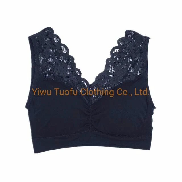 Women Underwear Lace Top Beautiful Back Wrapped Chest Gathered Ladies Sexy Lingerie Bra Without Steel Ring