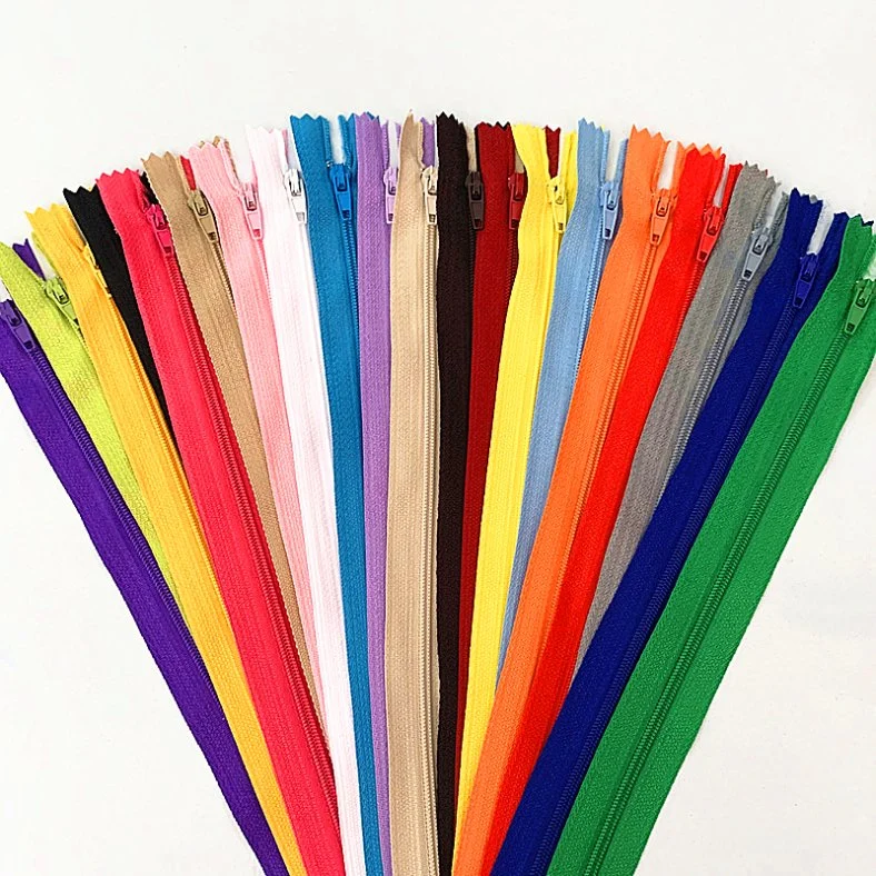 Grey Color 10-60cm (4inch-24 Inch) 20 Colors Zipper Nylon Coil Zippers