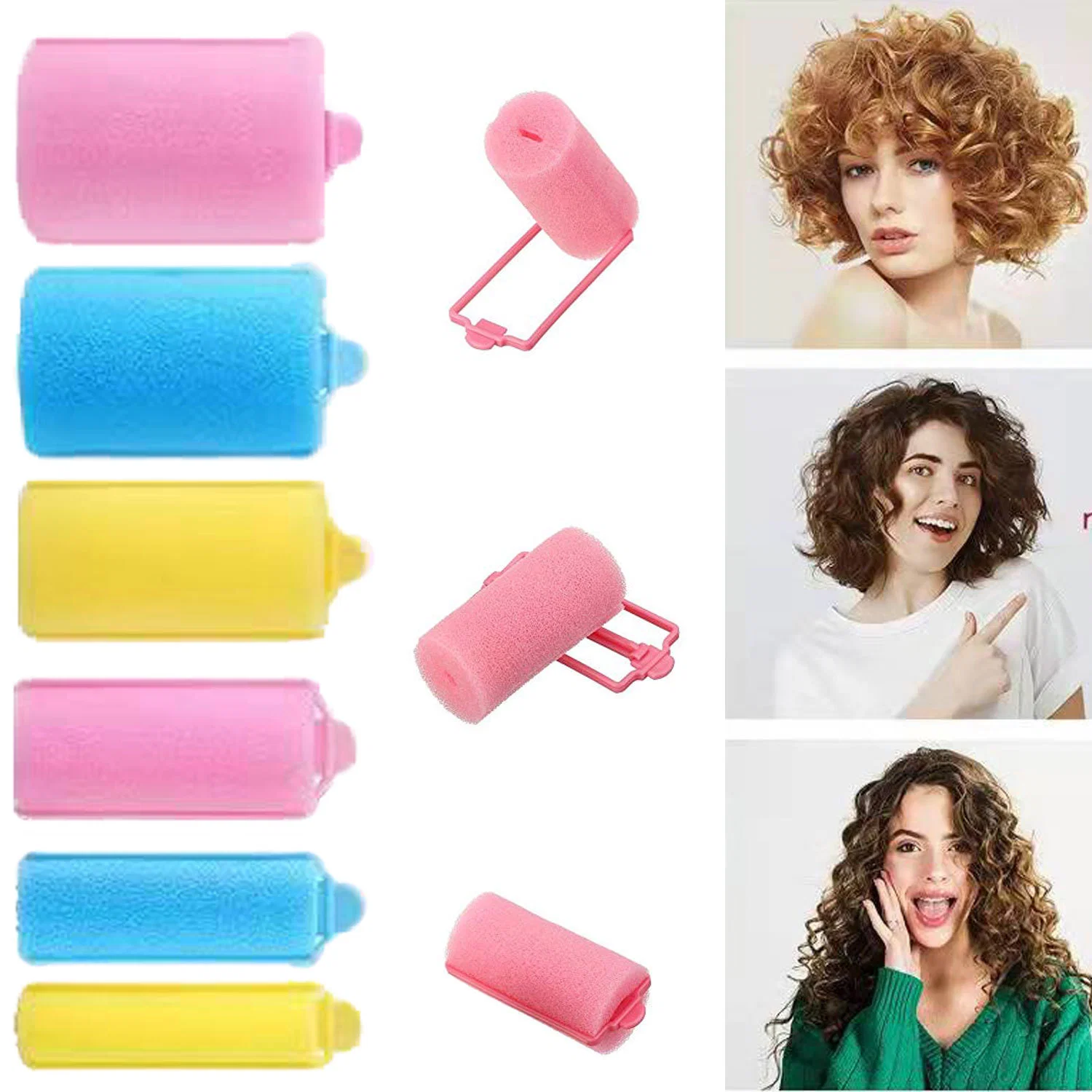 Rouleaux de cheveux de mousse souple écologique ménage auto Grip dormir les bigoudis