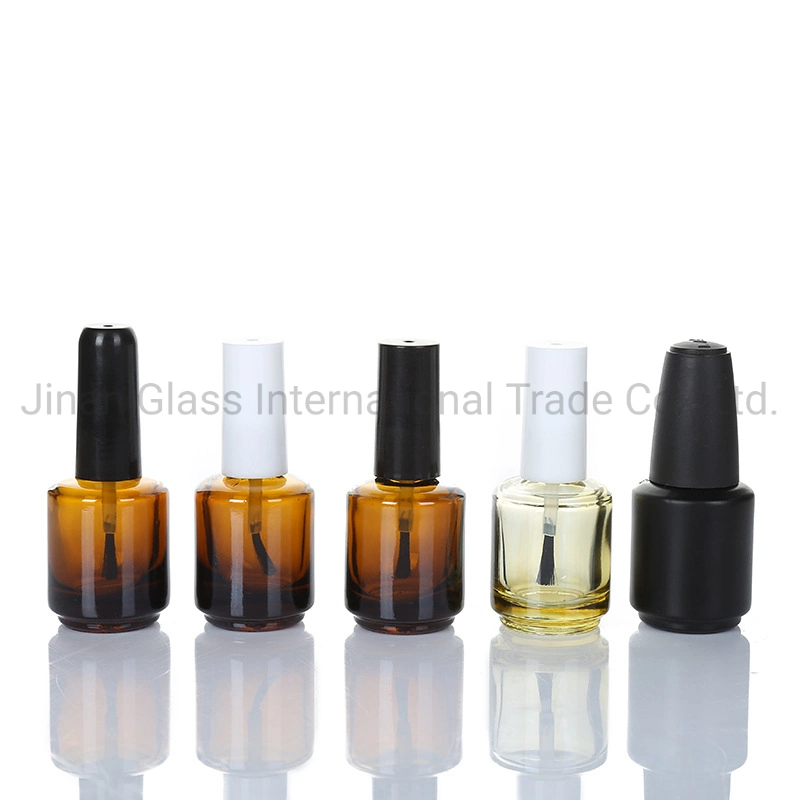 2021 Brown Glass Nail Polish Bottle Empty with a Lid Brush Empty Cosmetic