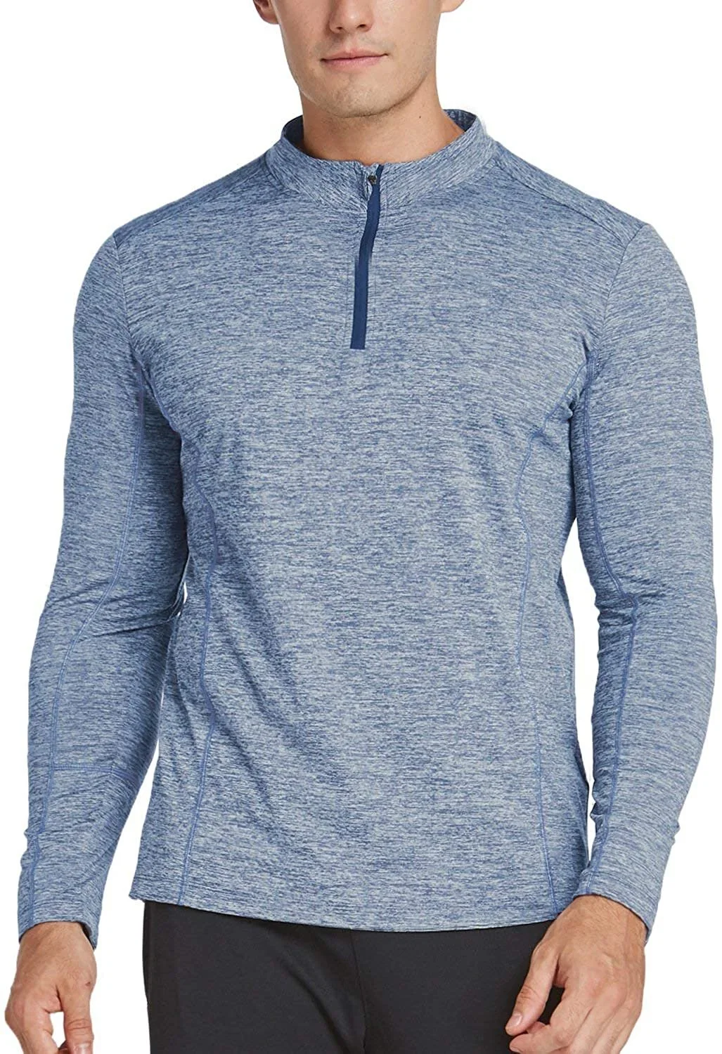 Großhandel/Lieferant Herren 1/4 Zip Pullover Laufshirts Langarm Tops Aktiver Verschleiß