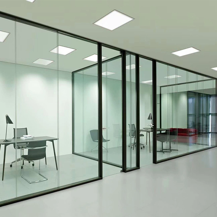 Frameless Clear Transparent Glass Office Partition Wall Vertical Full View Interior Glass Wall