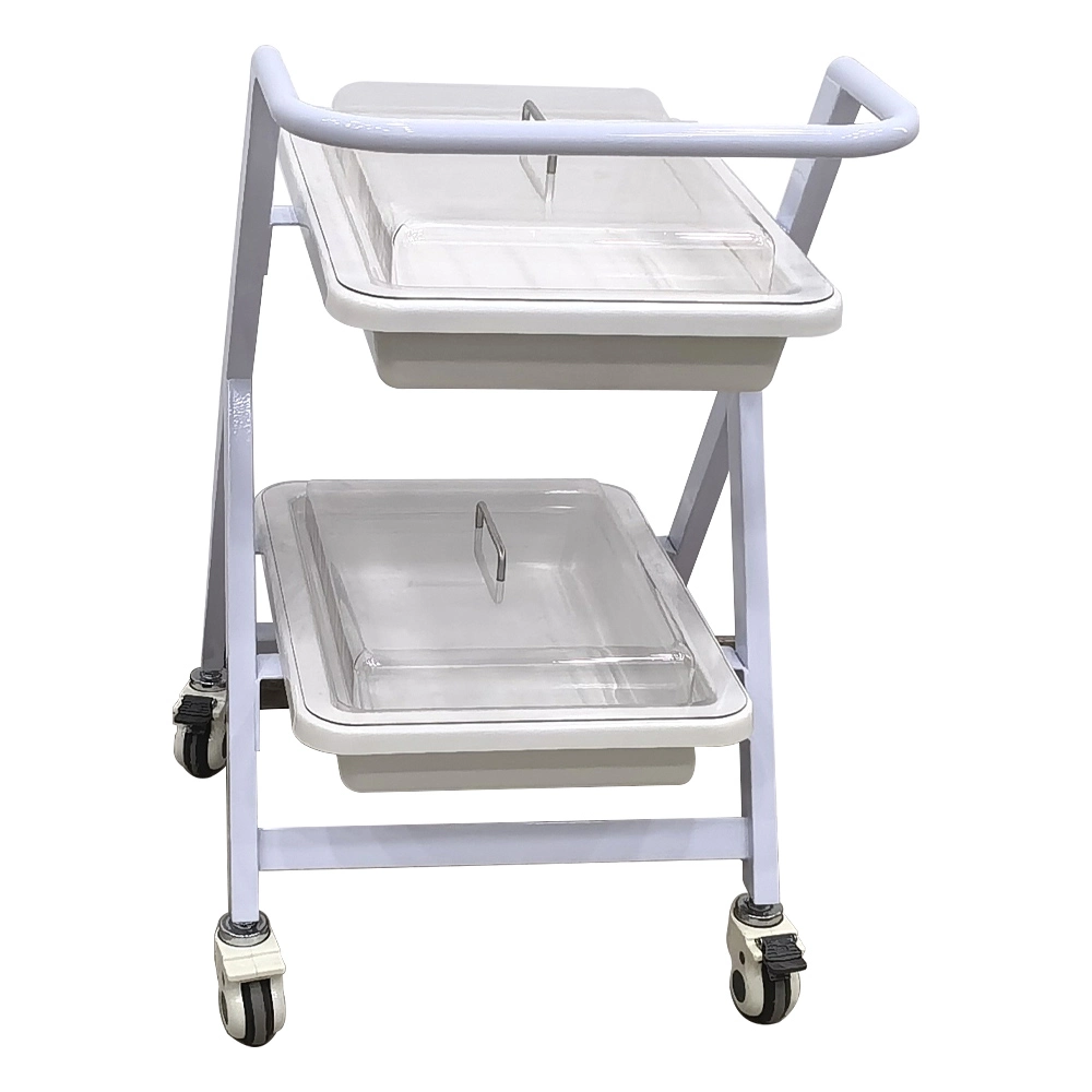 Mn-SUS019 Hospital Treatment Trolley 2-Tier Medical Trolley with Lock