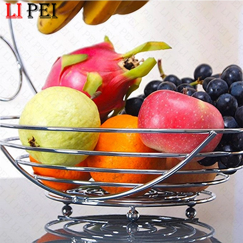 Beauty Banana Holder Fruit Display Iron Metal Wire Fruit Basket with Hanging Banana Hanger