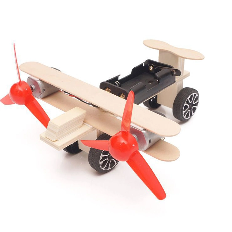 Customized Assembly Wood Craft Electric Taxiing Plane Toy for Kids Outdoor Game