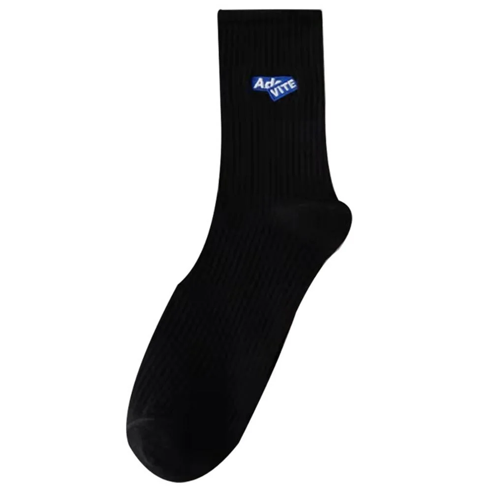 High quality/High cost performance Crew Plain Knit Embroidery Logo Custom Embroidered Cotton Socks