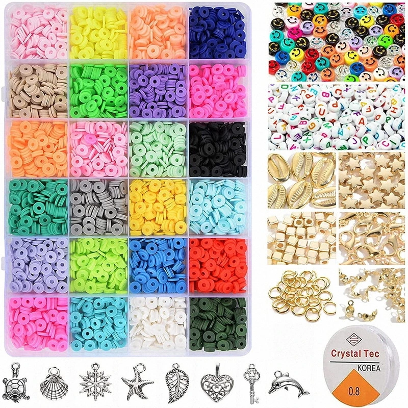 4000PCS 24 لون الطلابي الطلابي الطلابي لملحقات المجوهرات