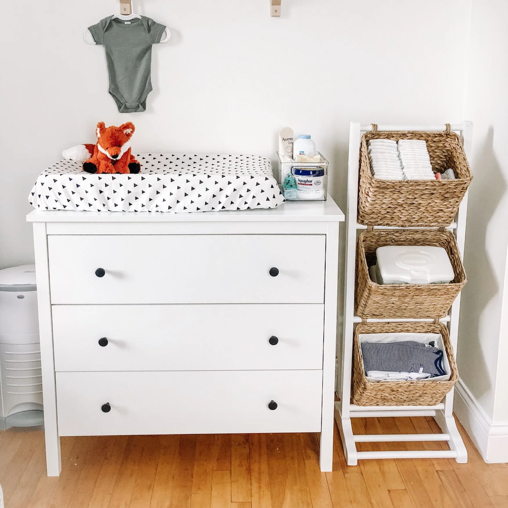 White Baby Diaper Changing Board for Chest of Drawer