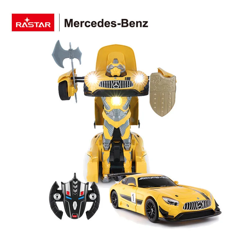 Mercedes Rastar Novelty Hobby Toys Kids Transform Robot Car for Christmas R/C 1: 14 Mercedes-Benz Gt3 Transformable Robot Car ABS