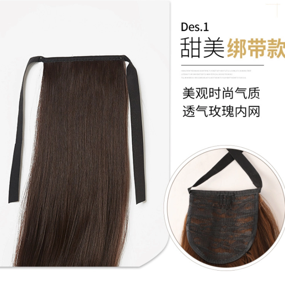 Wholesale/Supplier Human Long Remy Hair Brown Extension Band Tie Hair Wig