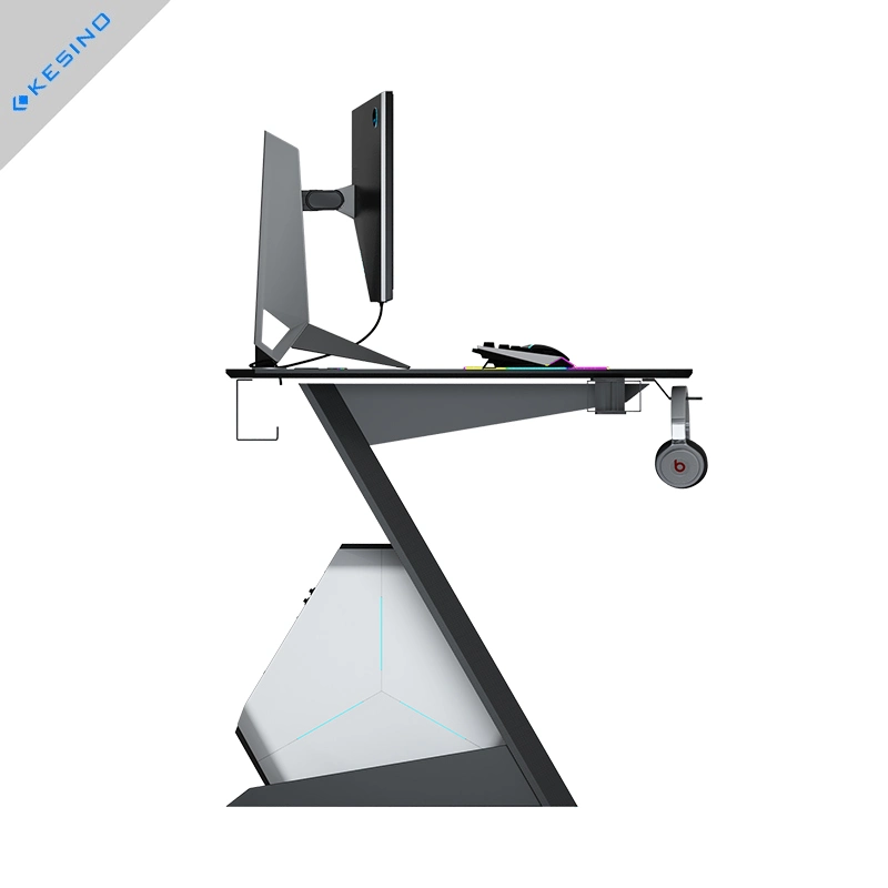 Kesino Manufacturer Strong Stand LED Wireless Charging E-Sports Gaming Desk Office Computer Table PC Computer Best Gaming Desk