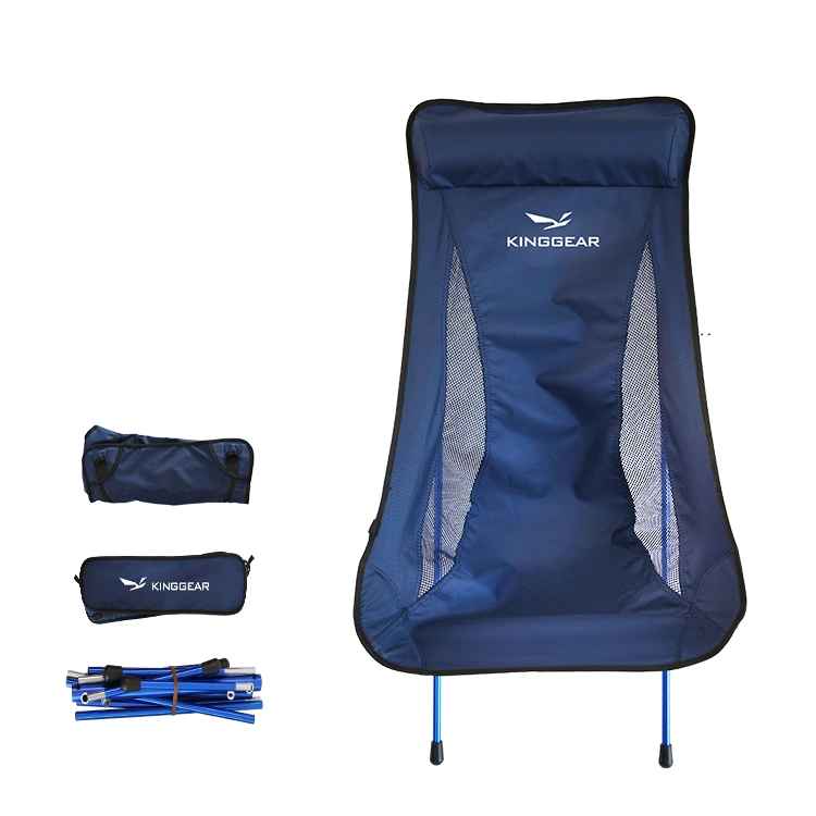 Custom Outdoor Highback Folding High Back Folding Camping Camouflage Chair Blue