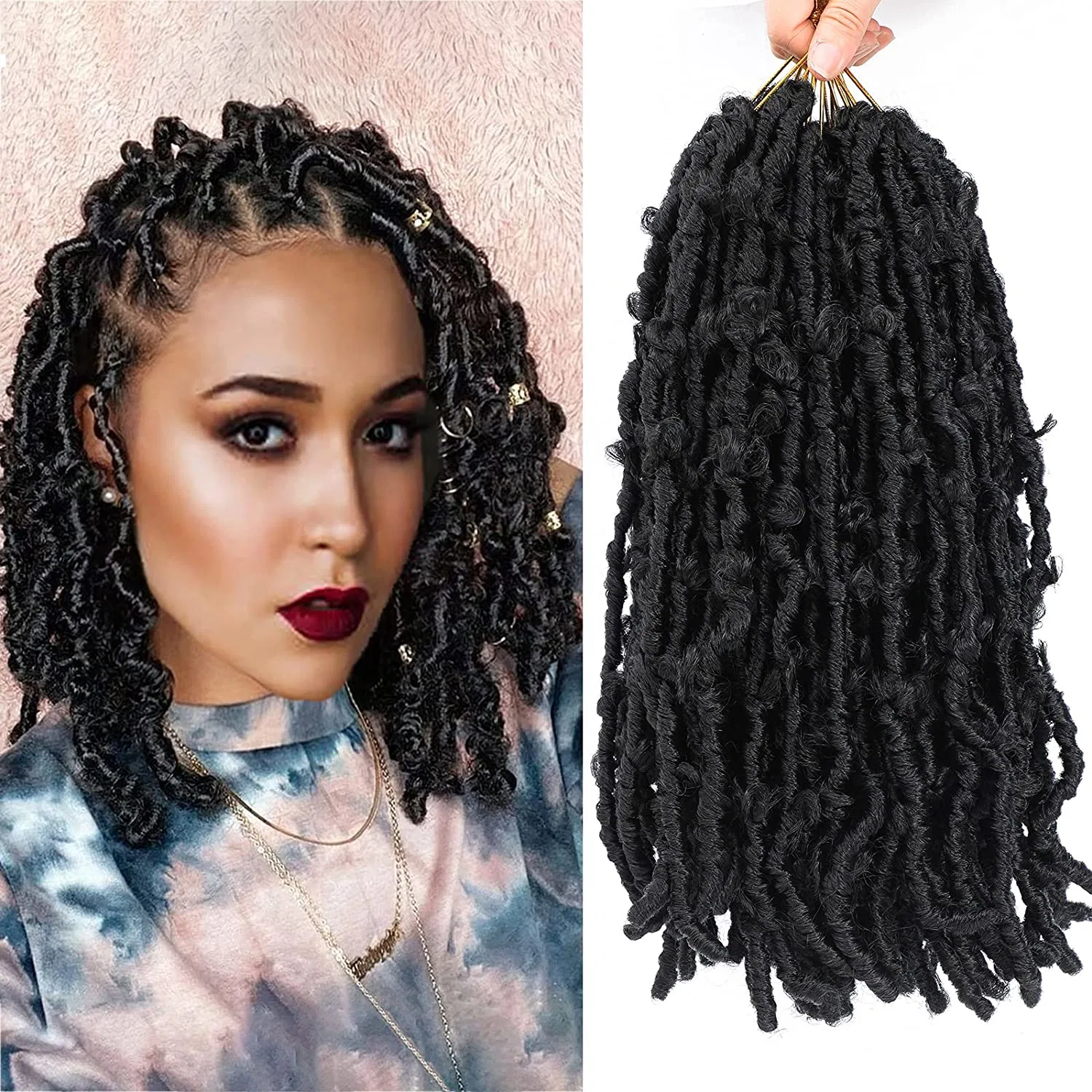 Synthetic Human Hair Butterfly Crochet Locs Hair for Woman