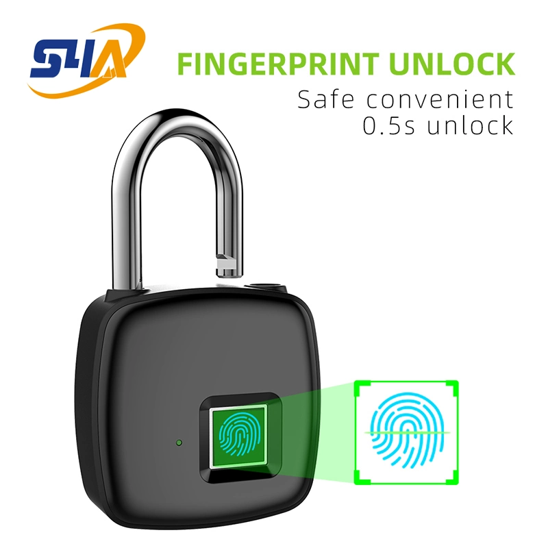 Smart Fingerprint Lock Mini USB carga Smart Padlock Cabinet Fingerprint Candado con bolsa de bloqueo