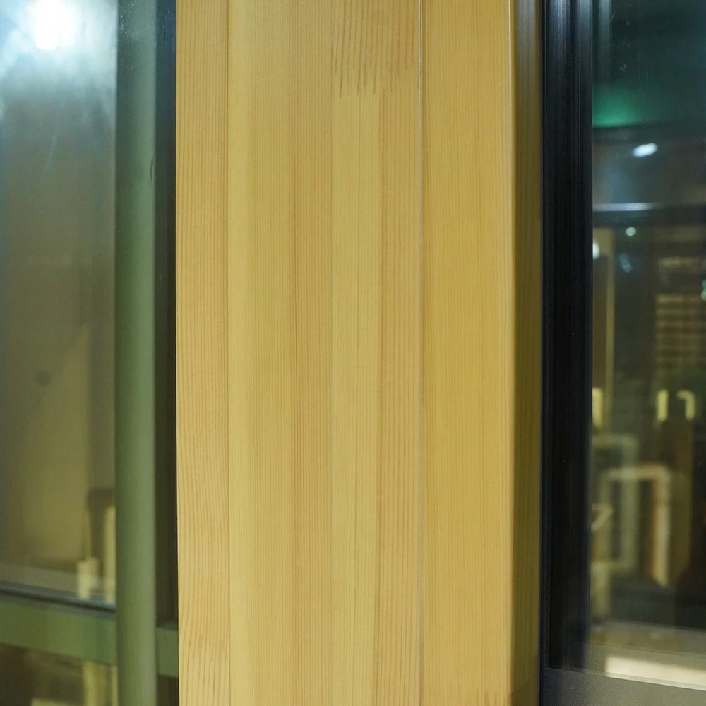 Ha-130 Bespoke High-Grade Wooden Window in Siberian Pine and White Oak, Inward-Opening Upper Hinged, External Installation