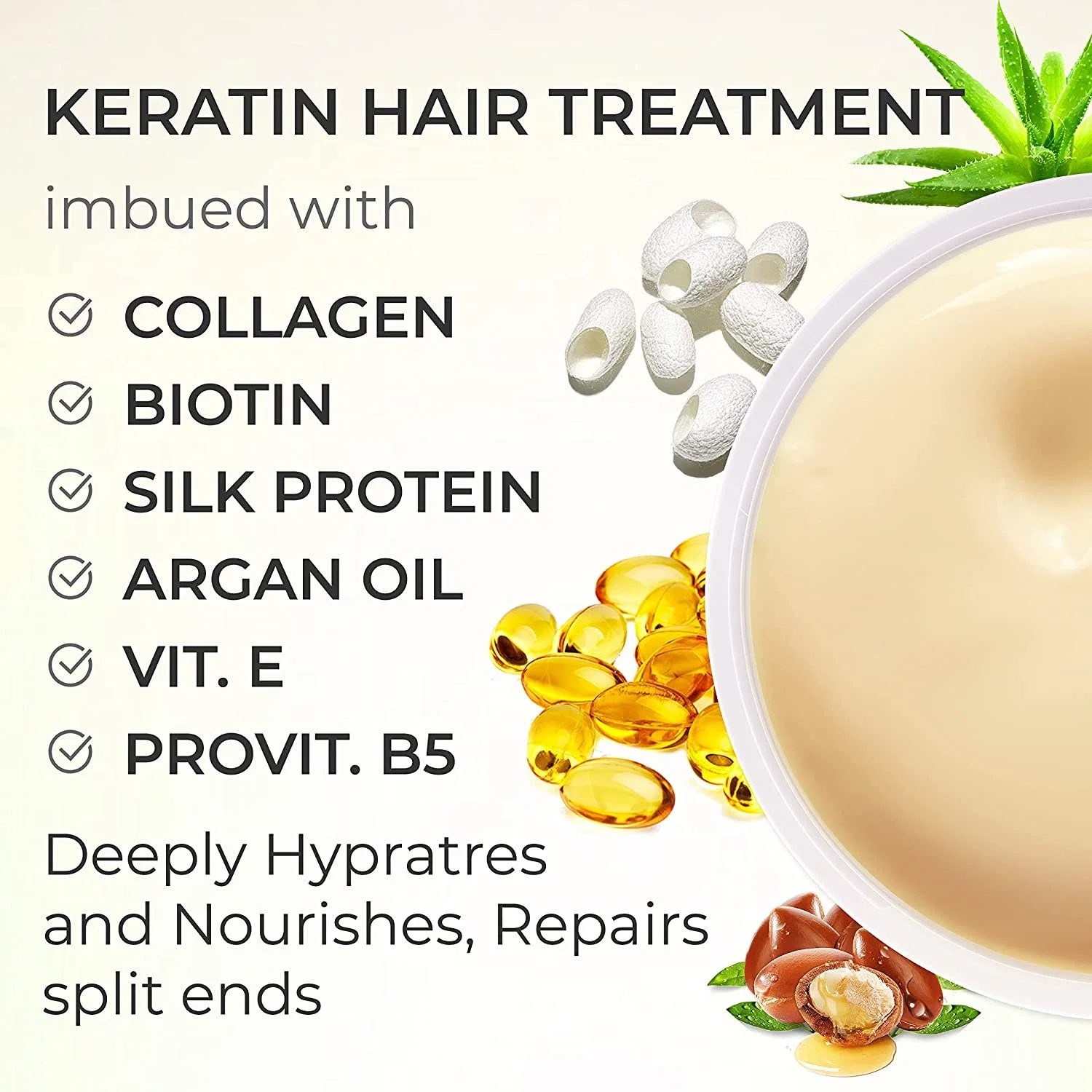 Keratin Hair Mask for Deeply Conditioning to Heal Hair