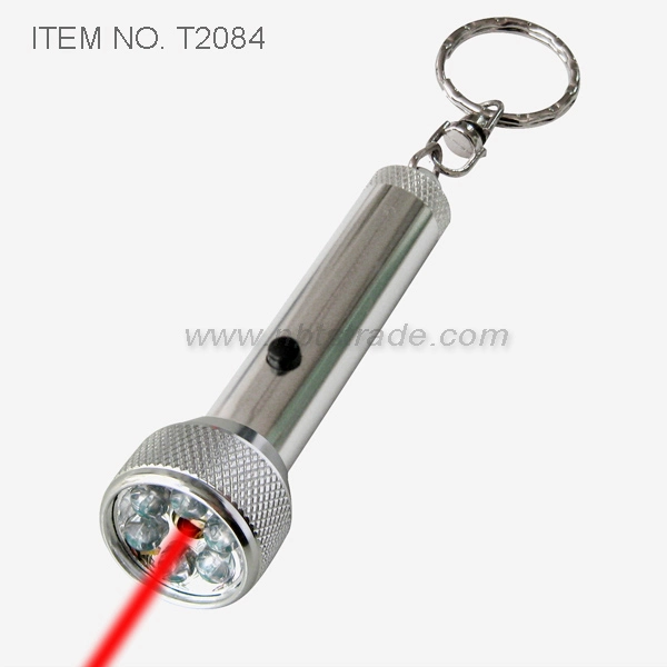 6 LED Keychain Light with Laster Pointer (T2084)