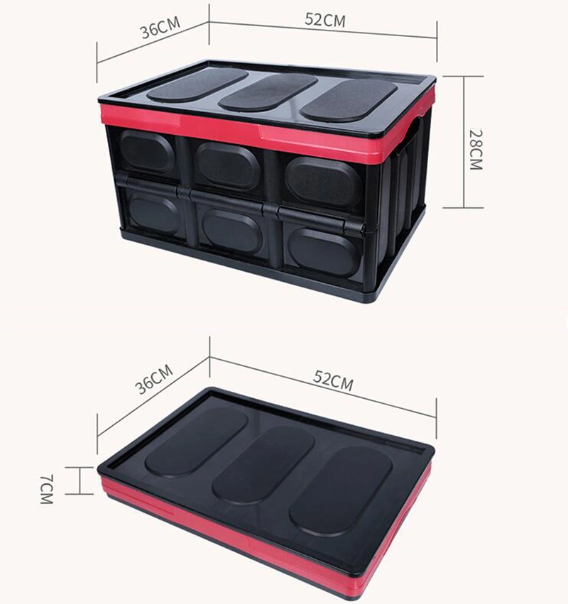 30L Caja de almacenamiento de maletero de coche no reformado plástico inodoro Organizador de cajuela Reusable Folding Moving Box Esg12887