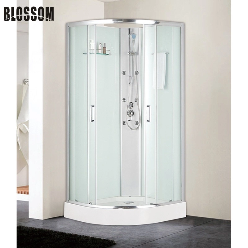 Chromed Aluminum Luxury Complete Hydromassage Tempered Glass Shower Enclosure Room