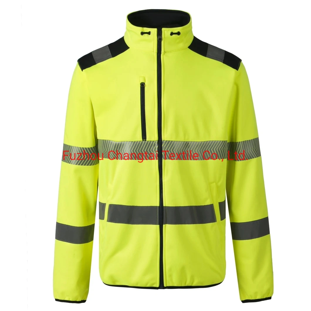 Customized OEM ODM Mens Reflective Jacket Workwear Softshell Jacket Safety Apparel From Factory Wholesales