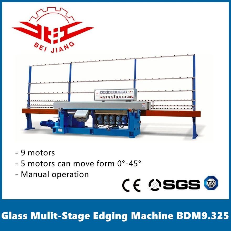 9 Motor 0-45 Degree Manual Glass Shaped Multi Stage Edging Machinery (BDM9.325)