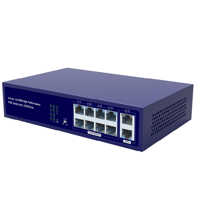 48V puertos Fast Poe Switch, 802,3af Poe 10/AT