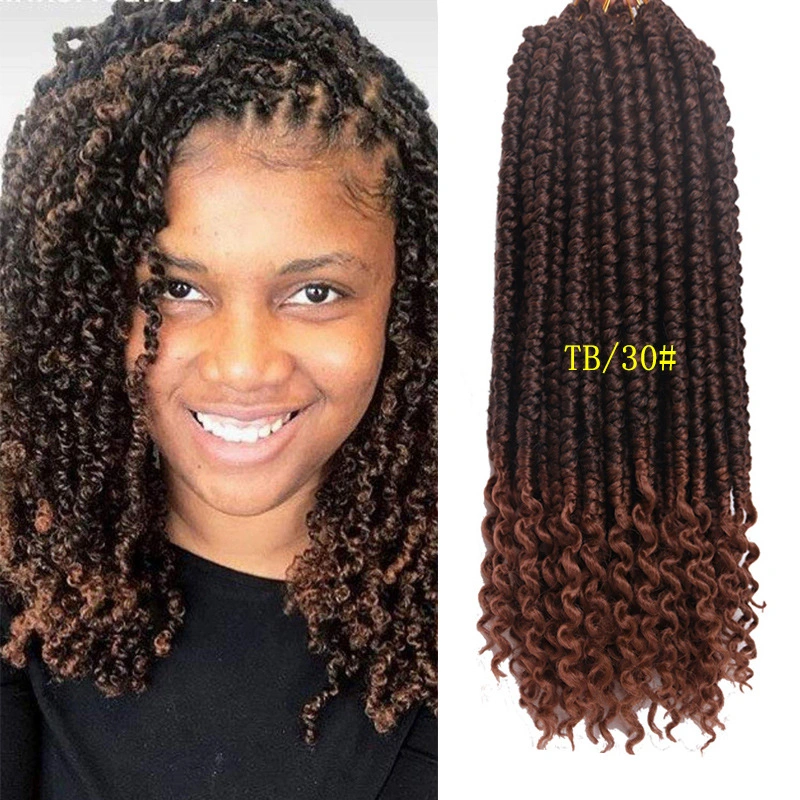 14&prime; &prime; Inches Pre Twist Senegalese Braiding Hair with Curly Ends Bouncy Spring Twist Passion Crochet Braids