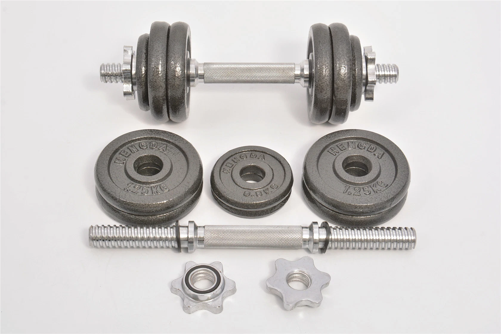 Adjustable Cast Iron Stoving Varnish Dumbbell Set with Case and Connecting Rod