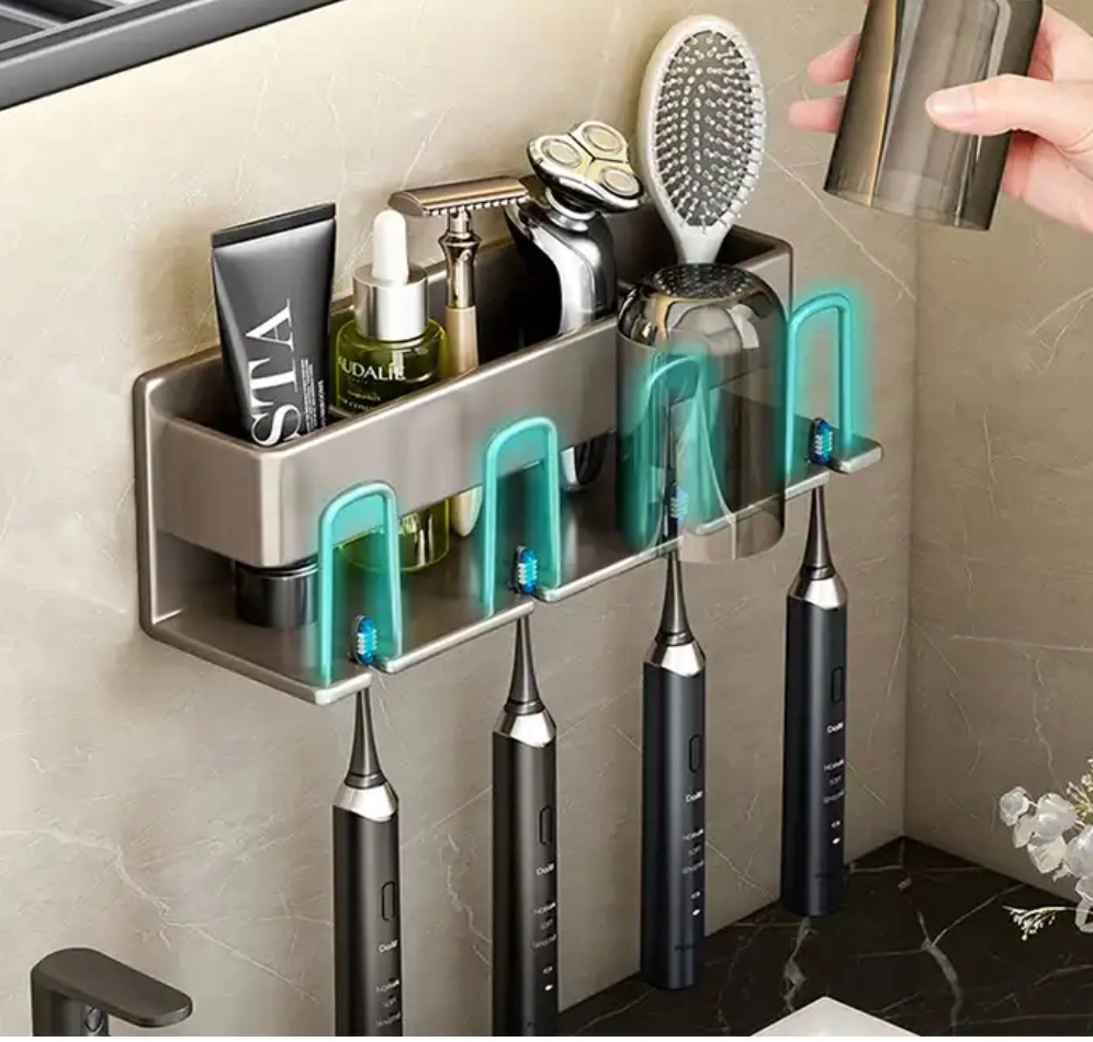 High quality/High cost performance  Wall Mounted Storage Rack Bathroom Mouthwash Cup Toothpaste Toothbrush Holder