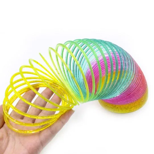 Cheap Children Kids Gifts Fidget Toy Classic Novelty Small/Large Size Plastic Magic Spring Toy Rainbow Coil Spring Toy