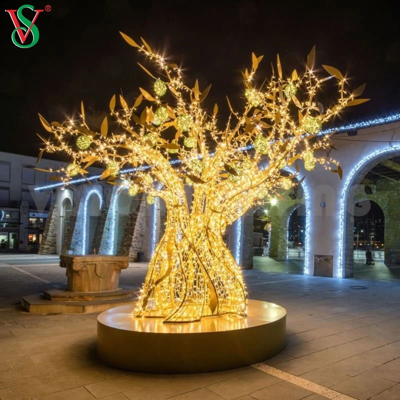 3D Motif Gran cadena al aire libre Luz de Navidad Rama luces de árbol