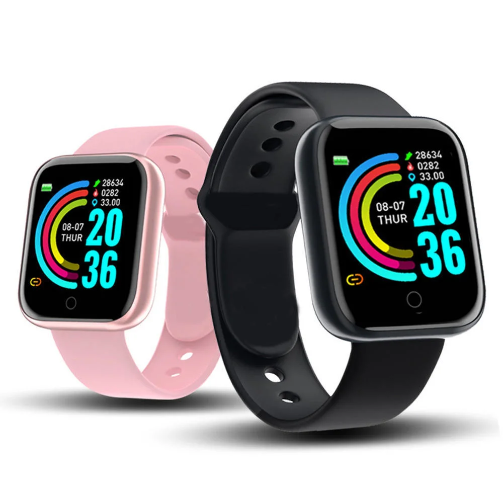 2023 Горячая продажа Smart Watch Heart Rate Monitor Y68s D20 Смарт-часы D20s с пластиковым магнитным зарядным устройством, цветной силиконовый